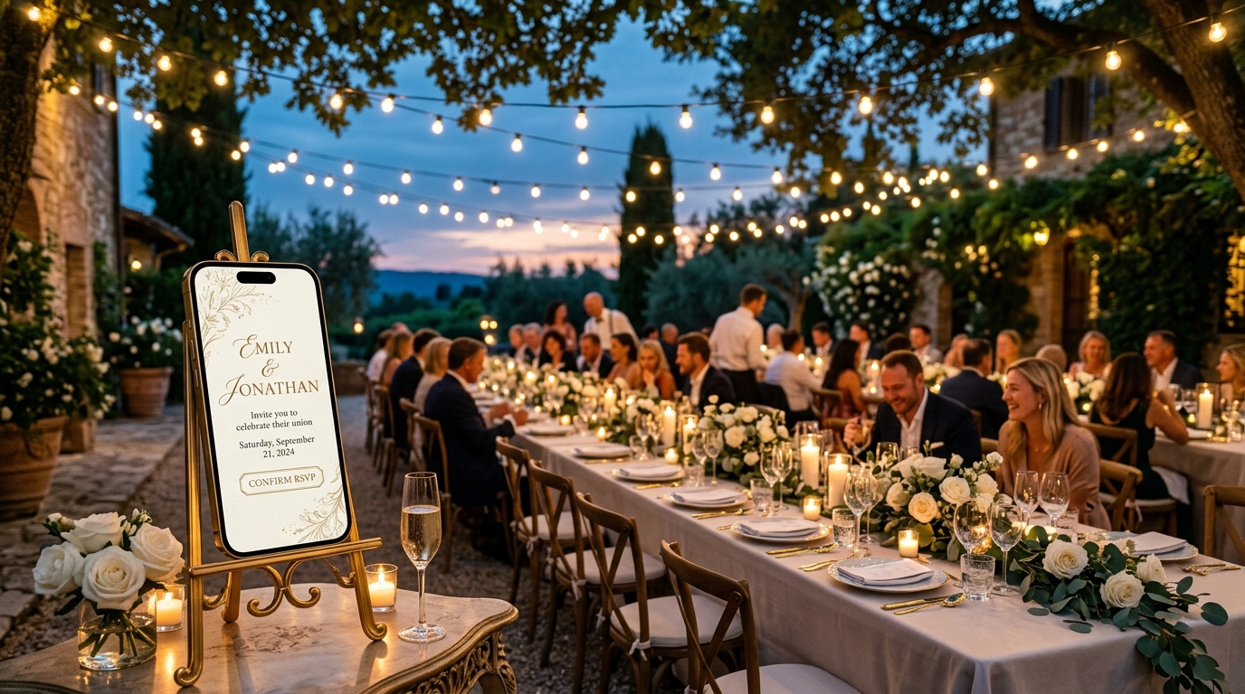 Invitación digital de casamiento elegante Koinos